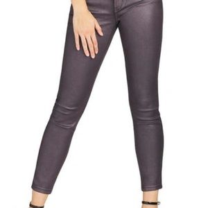 Sam Edelman Jeans Womens 0 Deep Plum Waxed Kitten Skinny Ankle Stretch $118 Nwt